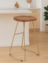 Nandri Acacia Wood and Antique Silver Bar Stool