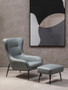 Kaiko Grey Faux Leather Armchair And Footstool