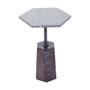 Inventivo Grey Hexagon Marble Side Table Inventivo Grey Hexagon Marble Side Table