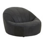 Hoxton Antique Black Leather Lounge Cocoon Chair