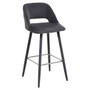 Warren Grey Velvet Bar Chair