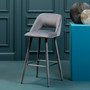Warren Grey Velvet Bar Chair