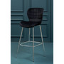 Warton Black Velvet Bar Chair