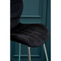 Warton Black Velvet Bar Chair