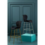 Warton Black Velvet Bar Chair