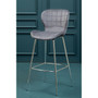 Warton Grey Velvet Bar Chair