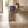 Warton Grey Velvet Bar Chair