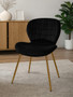 Warton Black Velvet Dining Chair