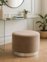 Hagen Mink And Silver Round Stool