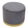 Hagen Grey and Gold Round Stool