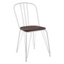 District White Metal and Elm Wood Chair