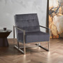 Hana Grey Velvet Chair with Stainless Steel Frame