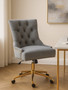 Anita Grey Velvet and Gold Base Home Office Chair