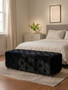 Alea Black Velvet Button Tufted Bench