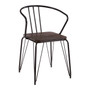 District Black Metal and Elm Wood Arm Chair