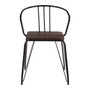 District Black Metal and Elm Wood Arm Chair