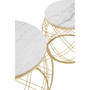 Jodie Set of Two Side Tables with White Marble and Gold Frame