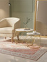 Jodie Set Of Two Coffee Tables With White Marble Top And Gold Frame