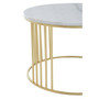 Jodie Set of Two White Marble and Gold Frame Table
