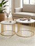 Jodie Set Of Two White Marble And Gold Frame Coffee Tables