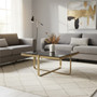 Alana Square Coffee Table with Gold Frame and Black Glass