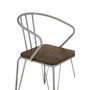 District Grey Metal and Elm Wood Arm Chair
