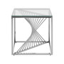 Amella End Table with Silver Frame