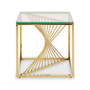 Amella End Table with Gold Finish Frame