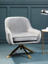 Avery Grey Velvet Swivel Chair