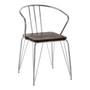 District Chrome Metal and Elm Wood Arm Chair District Chrome Metal and Elm Wood Arm Chair