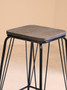 District Black Metal And Elm Wood Stool