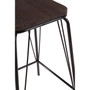 District Black Metal and Elm Wood Stool