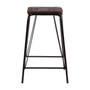 District Black Metal and Elm Wood Stool