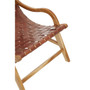 Kendari Natural Teak Wood and Leather Chair