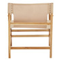 Kendari Cream Leather and Teak Wood Chair
