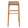 Kendari Light Brown Leather Stool