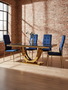 Moda Black Faux Marble Rectangular Dining Table