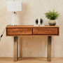 Simla Acacia Wood Two Drawer Console Table