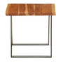 Surax Acacia Wood And Looped Iron Base Side Table