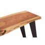 Surax Acacia Wood And Looped Iron Base Bench