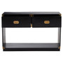 Sarter Two Drawer Black Mango Wood Console Table
