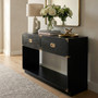 Sarter Two Drawer Black Mango Wood Console Table