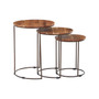 Boho Nest Of Three Natural Acacia Wood Tables