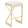 Azalea Ivory and Gold Finish Bar Stool