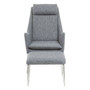 Azalea Grey Fabric Chair and Footstool