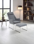 Azalea Grey Fabric Lounge Chair And Footstool Set