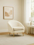 Yasmeen Beige Velvet Armchair