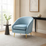 Yasmeen Aqua Blue Velvet Armchair