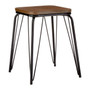 District Black Metal / Elm Small Wood Stool