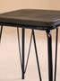 District Black Metal And Elm Small Wood Stool